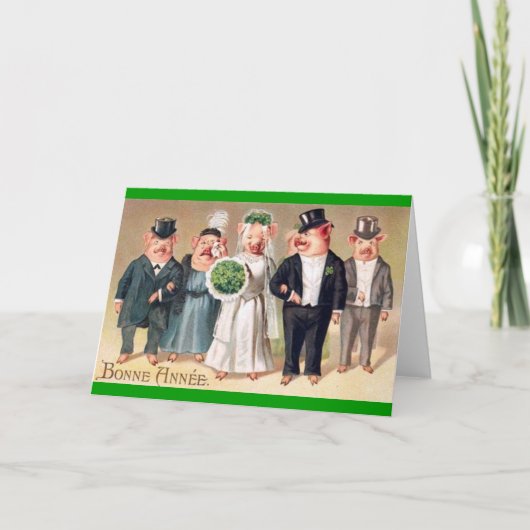 St Patricks Day Schweine Karte (Vorderseite)