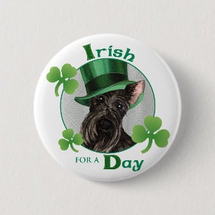 St. Patrick's Day Scottish Terrier Button