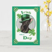 St. Patrick's Day Scottish Terrier Karte (Gelbe Blume)