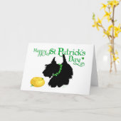 St Patrick's Day Scottish Terrier Karte (Gelbe Blume)