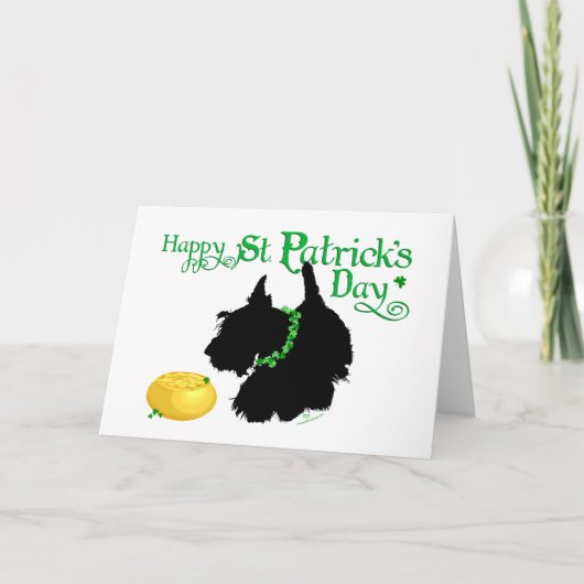 St Patrick's Day Scottish Terrier Karte (Vorderseite)