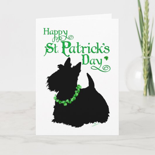 St Patrick's Day Scottish Terrier Karte (Vorderseite)