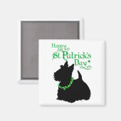 St Patrick's Day Scottish Terrier Magnet (Vorderseite/Rückseite)