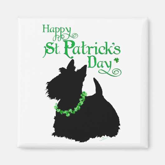 St Patrick's Day Scottish Terrier Magnet (Vorne)