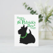 St Patrick's Day Scottish Terrier Postkarte (Stehend Vorderseite)