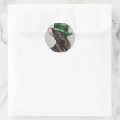 St. Patrick's Day Scottish Terrier Runder Aufkleber (Tasche)