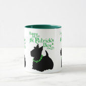 St Patrick's Day Scottish Terrier Tasse (Zentrum)