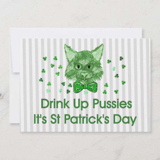 St Patrick's Day Scrapper Cat Einladung (Vorderseite)