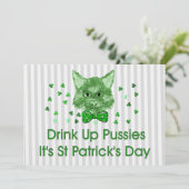 St Patrick's Day Scrapper Cat Einladung (Stehend Vorderseite)