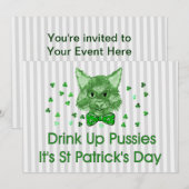 St Patrick's Day Scrapper Cat Einladung (Vorne/Hinten)