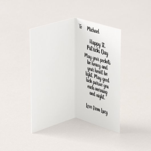 St. Patricks Day Segen Card (Innenseite)