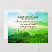 St. Patrick's Day Segen, irisches Gebet Postkarte (Vorne/Hinten)