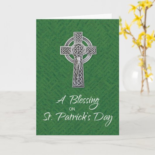 St. Patricks Day Segen Irish Crucifix Karte (Gelbe Blume)