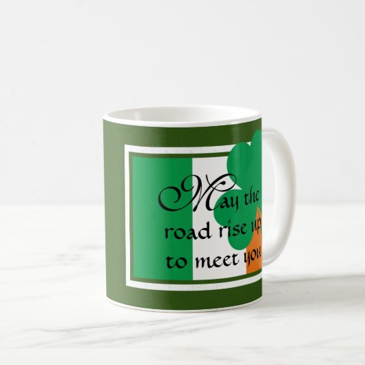 ST PATRICK'S DAY Segen kann die Straße aufsteigen Kaffeetasse (VorderseiteRechts)