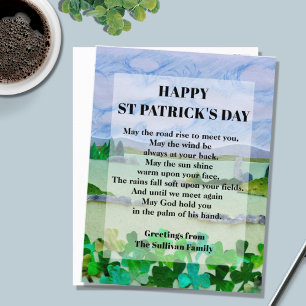 St Patrick's Day Segen Postkarte