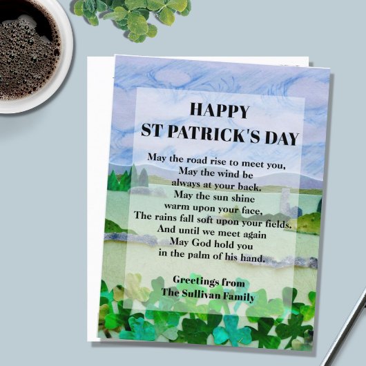 St Patrick's Day Segen Postkarte