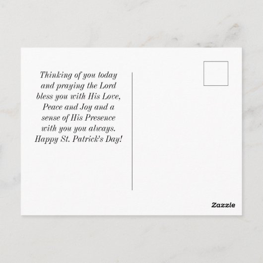 St. Patrick's Day Segings Postkarte (Rückseite)