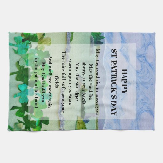 St Patrick's Day Sessing Card Geschirrtuch (Horizontal)