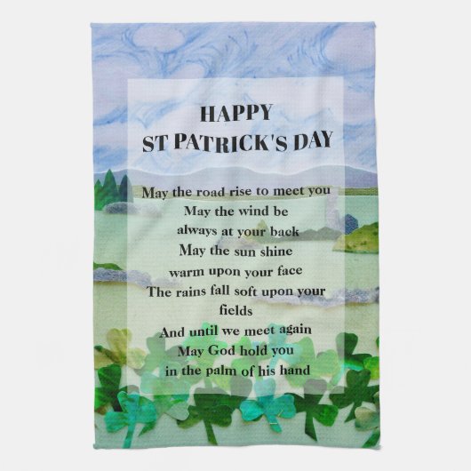 St Patrick's Day Sessing Card Geschirrtuch (Vertikal)