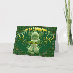 St. Patrick's Day Sessing card, green Kleeblatt, c Karte