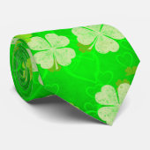 St. Patrick's Day Shades of Green Kleeblatts Krawa Krawatte (Gerollt)