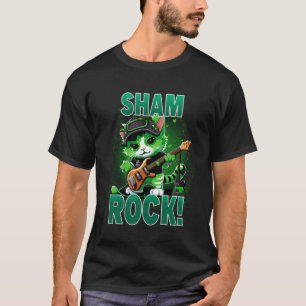 St Patricks Day Sham Rock Cats St Paddys Rocker C T-Shirt