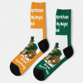 St Patrick's Day Shamrock Cat Humor Socken (Linkes Detail)