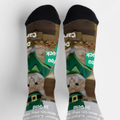 St Patrick's Day Shamrock Cat Humor Socken (Oben)