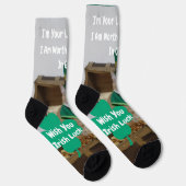 St Patrick's Day Shamrock Cat Humor Socken (Rechts)