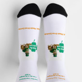 St Patrick's Day Shamrock Cat Humor Socken (Oben)