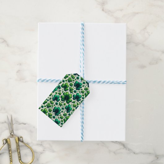 St. Patrick's Day Shamrock-Geschenkanhänger Geschenkanhänger (Mit Garn)