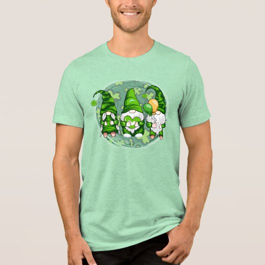 St. Patrick's Day Shamrock Gnomes-54989 Tri-Blend Shirt (Vorderseite)
