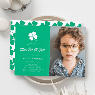 St. Patrick's Day Shamrock Grün Foto Geburtstag Einladung