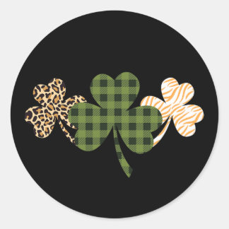 St Patricks Day Shamrock Grün Irisch St Patrick Lu Runder Aufkleber