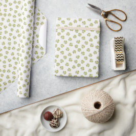 St. Patricks Day Shamrock Grün Weiß Vintage Geschenkpapier