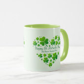 St. Patrick's Day Shamrock Heart Family Keepsake Tasse (VorderseiteRechts)