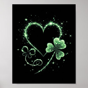 St Patricks Day Shamrock Irisches Herz St Paddys F Poster