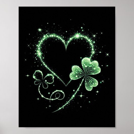 St Patricks Day Shamrock Irisches Herz St Paddys F Poster (Vorne)