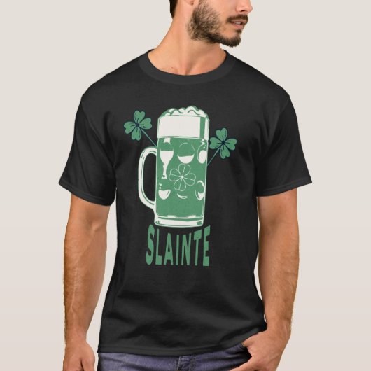 St Patricks Day Shamrock Irish Beer Drinking Slain T-Shirt (Vorderseite)