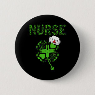 St Patricks Day Shamrock Krankenschwestern Saint P Button