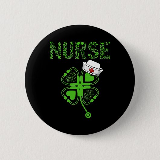 St Patricks Day Shamrock Krankenschwestern Saint P Button (Vorderseite)