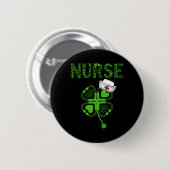 St Patricks Day Shamrock Krankenschwestern Saint P Button (Vorne & Hinten)