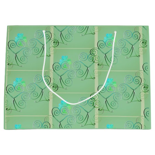 St Patrick's Day Shamrock Misty Green Large Gift Große Geschenktüte (Vorderseite)