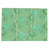 St Patrick's Day Shamrock Misty Green Large Gift Große Geschenktüte (Rückseite)