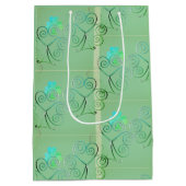 St Patrick's Day Shamrock Misty Green Mittlere Geschenktüte (Rückseite)