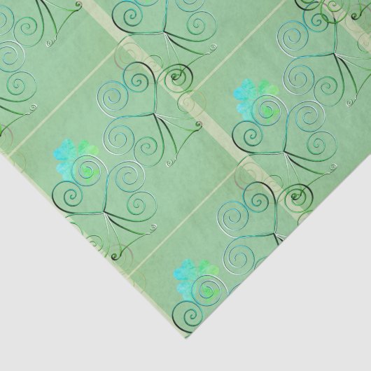 St Patrick's Day Shamrock Misty Green Seidenpapier (Ausschnitt)