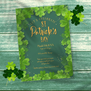 St. Patrick's Day Shamrock-Party-Einladung Einladung