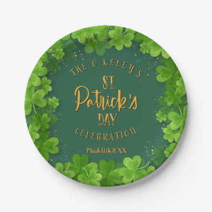 St. Patrick's Day Shamrock-Party Pappteller