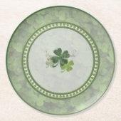 St. Patrick's Day Shamrock Runder Pappuntersetzer (Vorderseite)