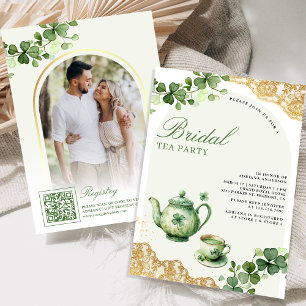 St. Patrick's Day Shamrock Tea Party Brautparty Einladung
